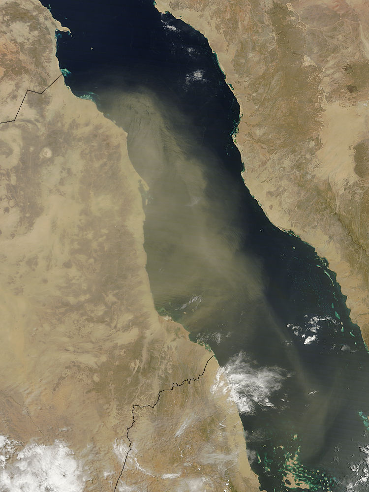 Dust storm over the Red Sea (morning overpass) - related image preview