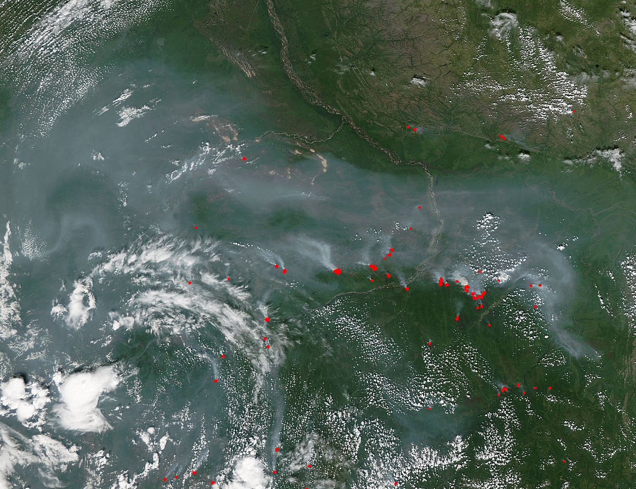 Fires and smoke in eastern Russia - related image preview