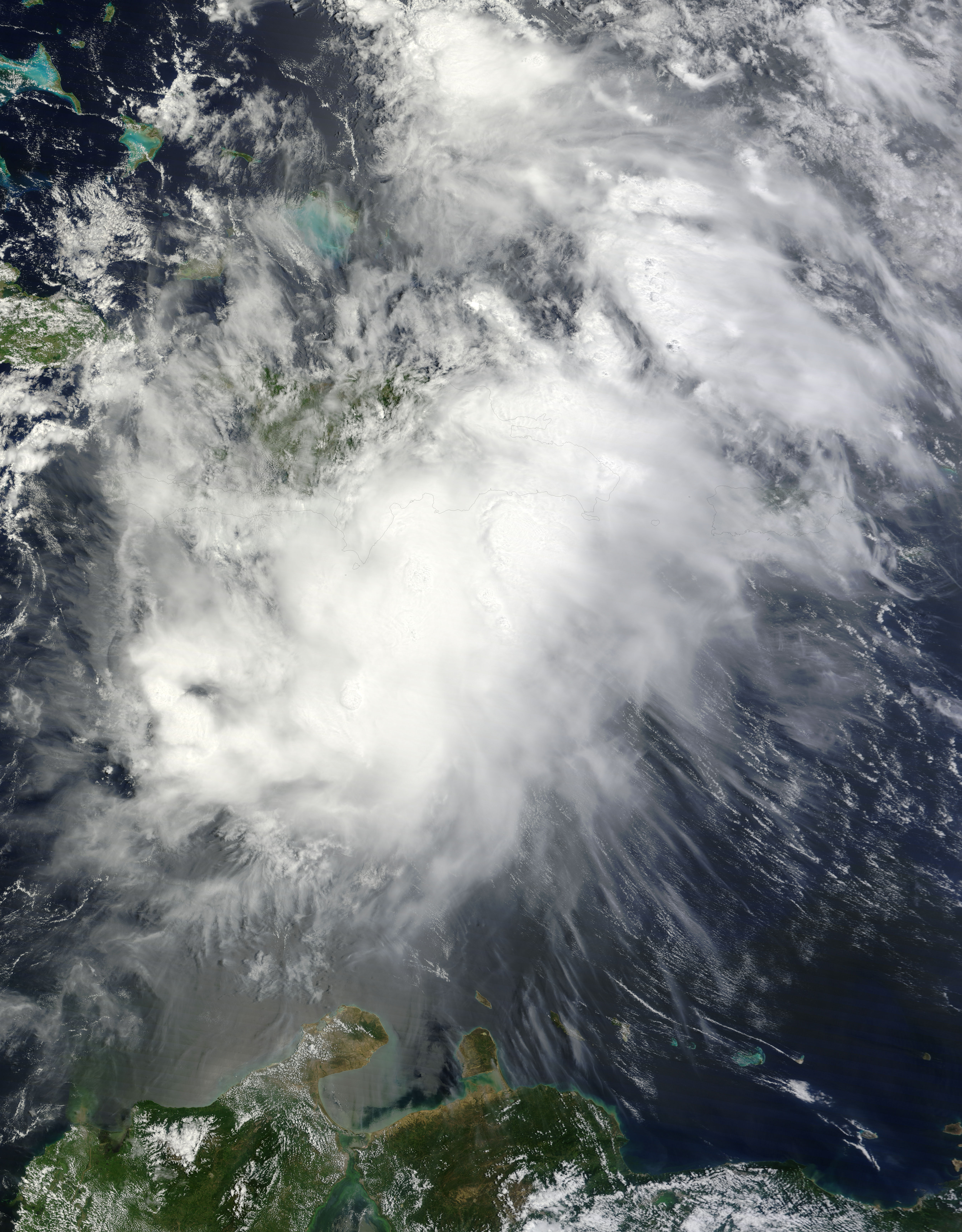 Tropical Storm Emily (05L) over Haiti and the Dominican Republic - related image preview