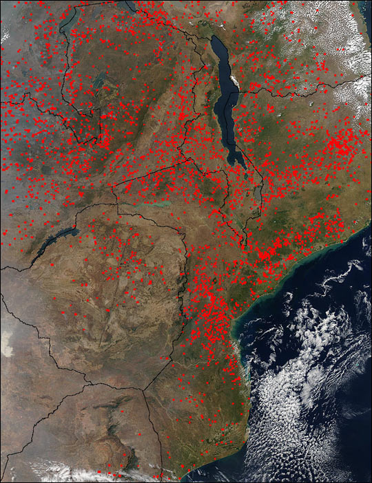 Fires in Southeastern Africa