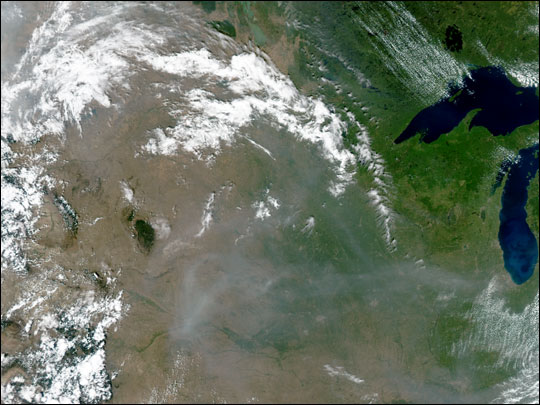 Smoke over the Midwestern U.S. and Canada