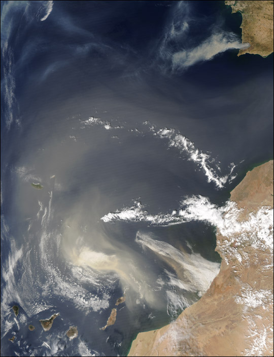Dust and Smoke over Eastern Atlantic