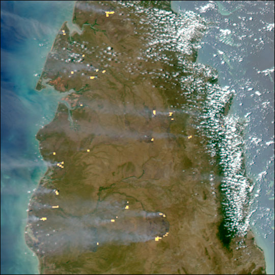 Fires on Cape York Peninsula  Australia