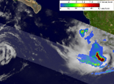 Mexico: Hurricane Ignacio Storm Location Map (August 25, 2003, 8 AM PDT  Monday) - Mexico