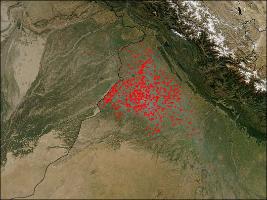 Agricultural Fires in Northern India