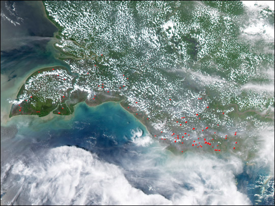 Fires in New Guinea