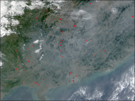 Fires in Southeast China