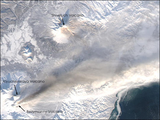 Volcanic Eruptions on the Kamchatkan Peninsula