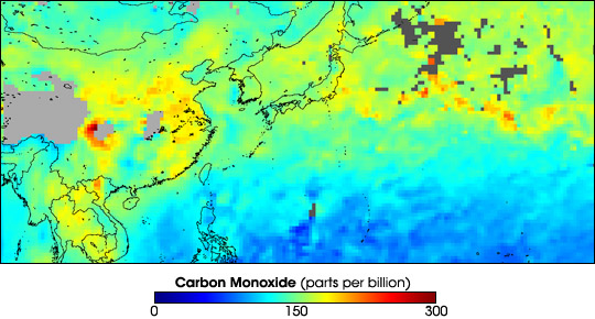 Pollution over China