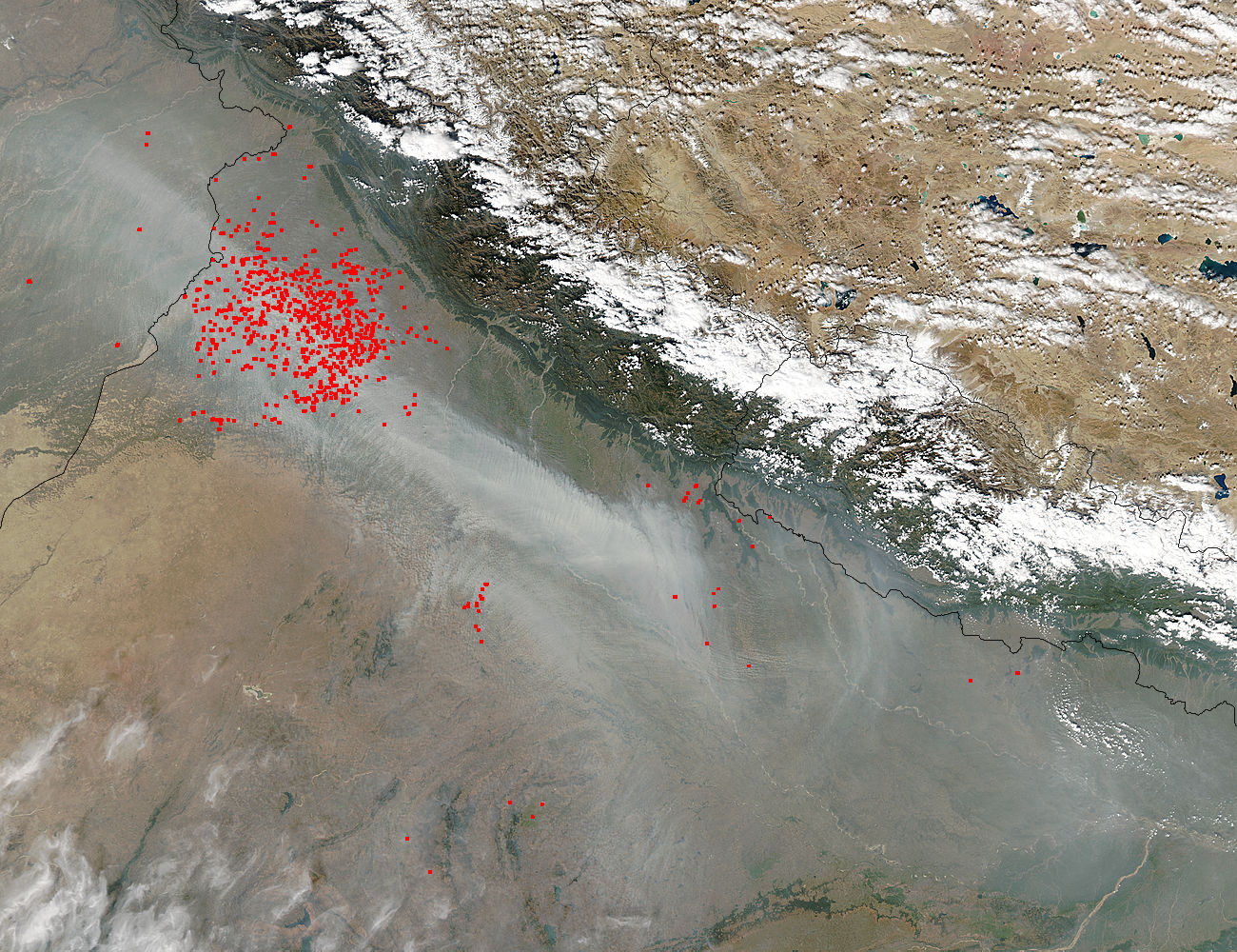 Fires and smoke in northern India - related image preview