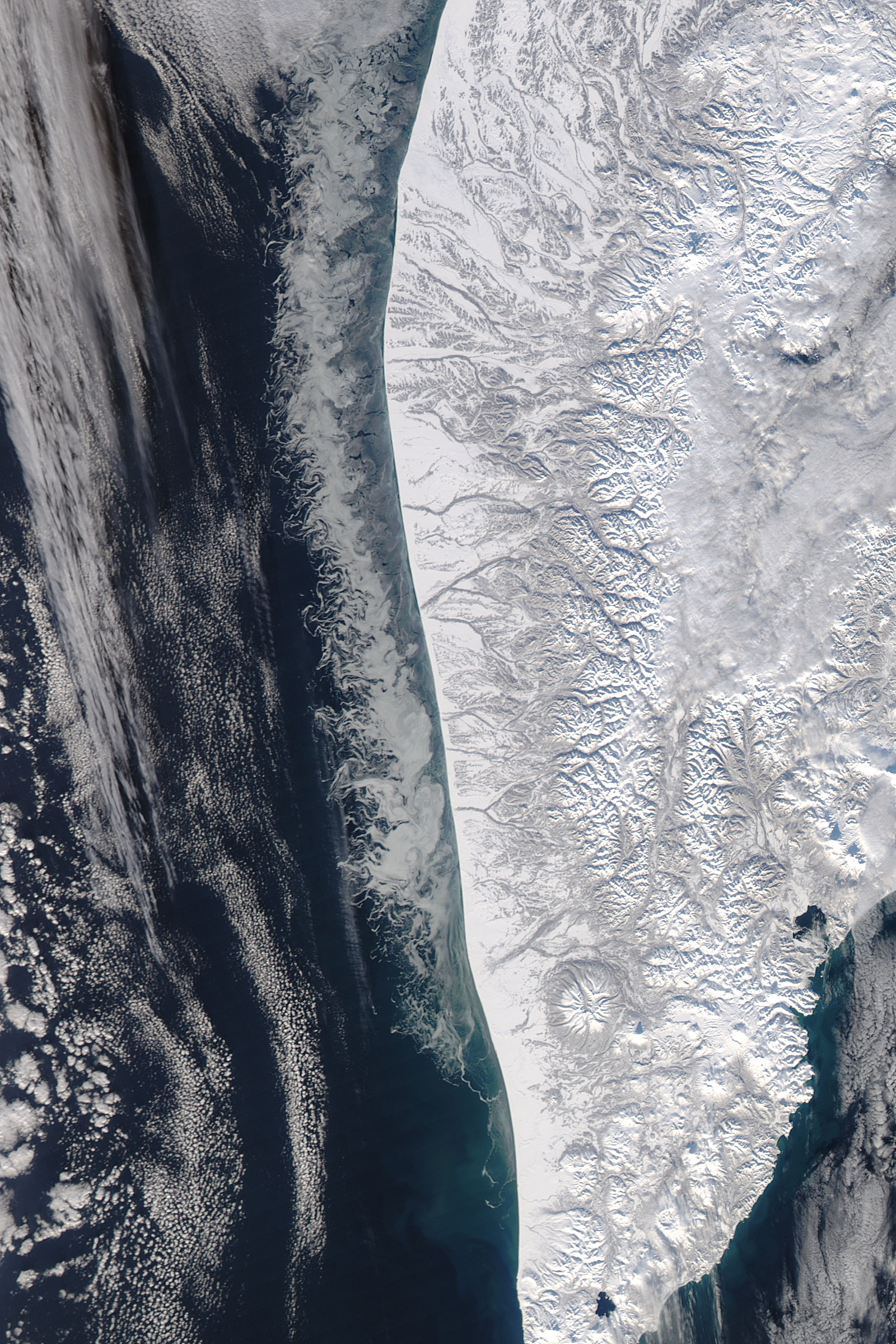 Sea ice off the west coast of Kamchatka, eastern Russia - related image preview