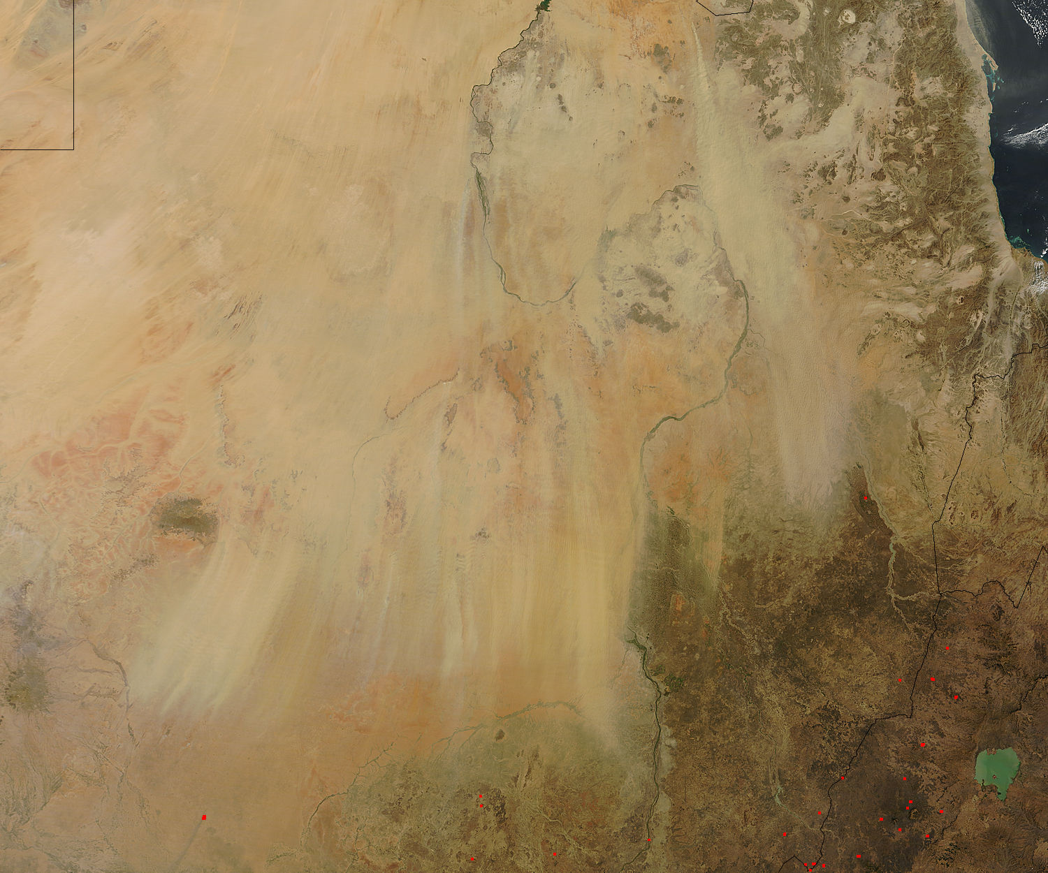 Dust storms in the eastern Sahara (morning overpass) - related image preview