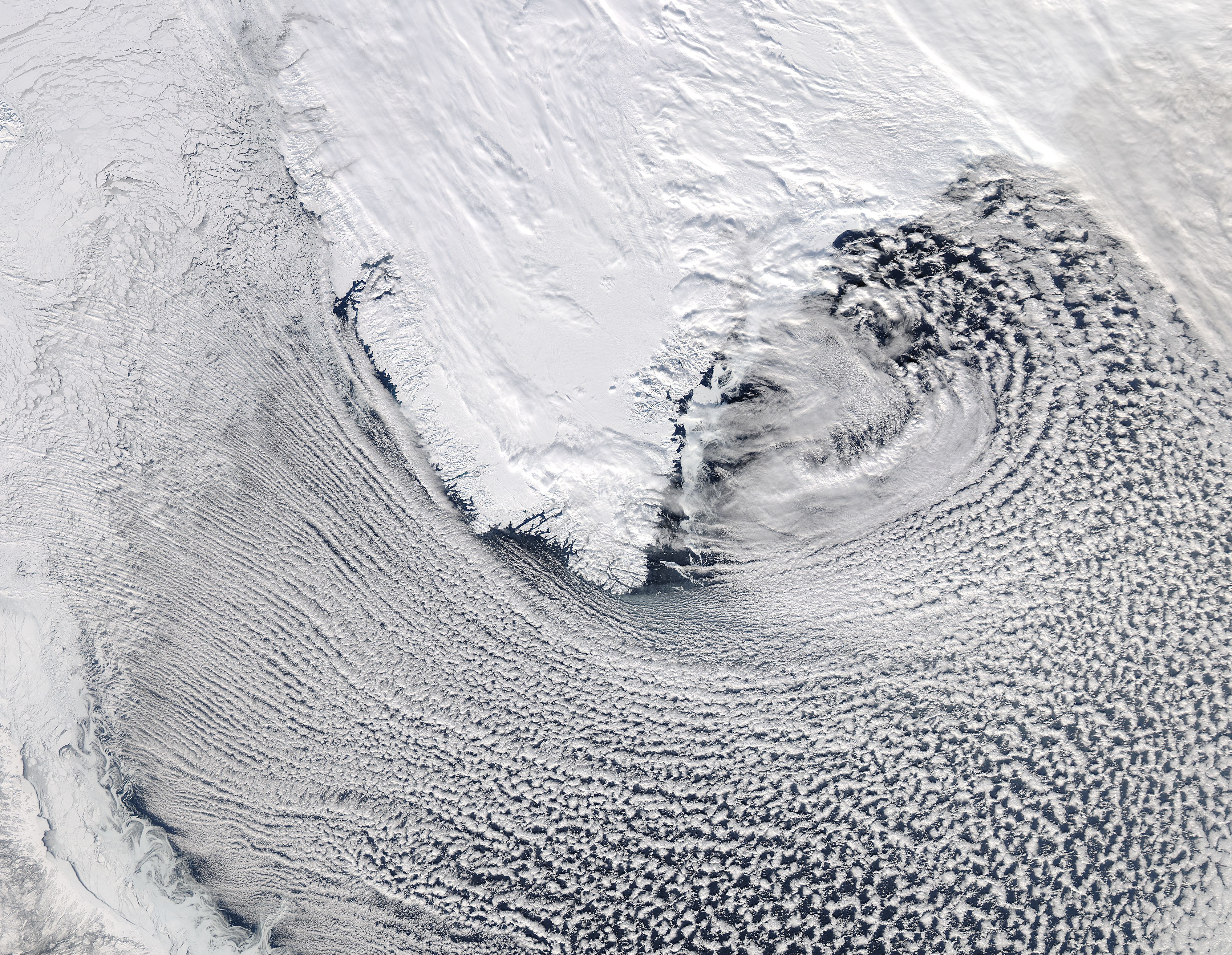 Cloud streets around southern Greenland - related image preview
