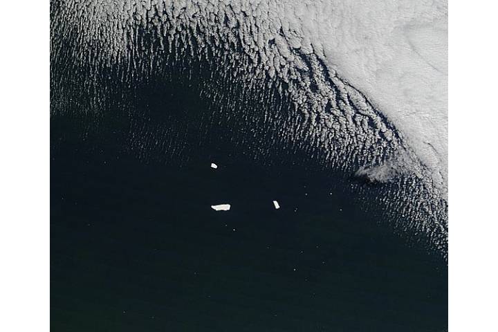 Icebergs in the South Atlantic Ocean