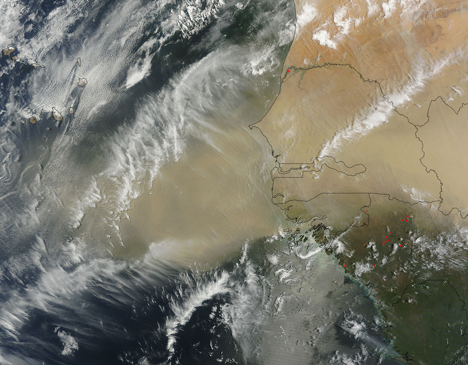 Dust storm off West Africa (morning overpass) - related image preview