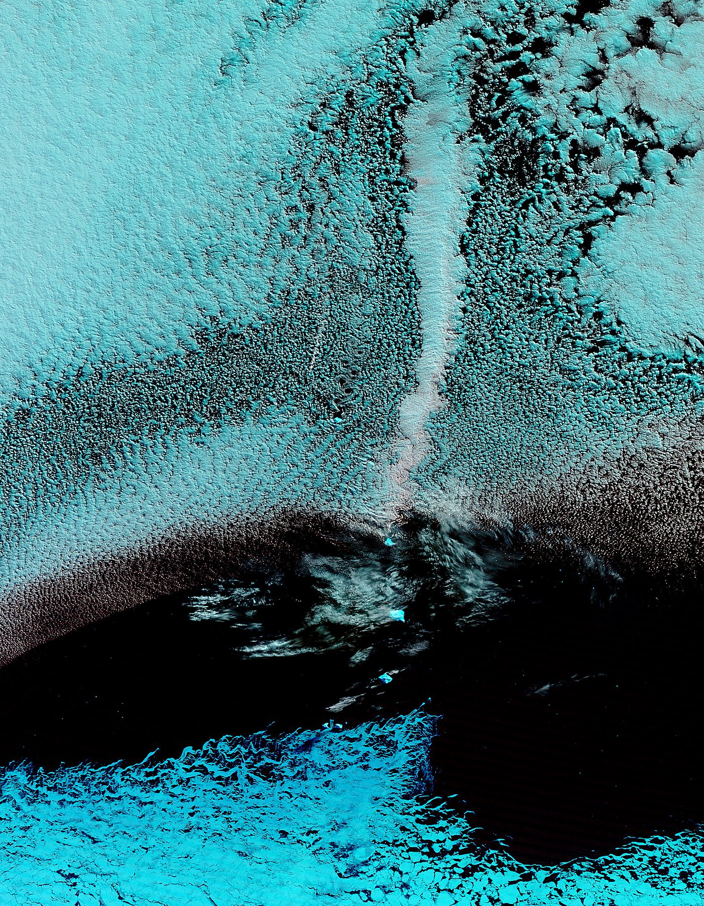 Plumes from Zavodovski and Mount Michael volcanoes, South Sandwich Islands (false color) - related image preview
