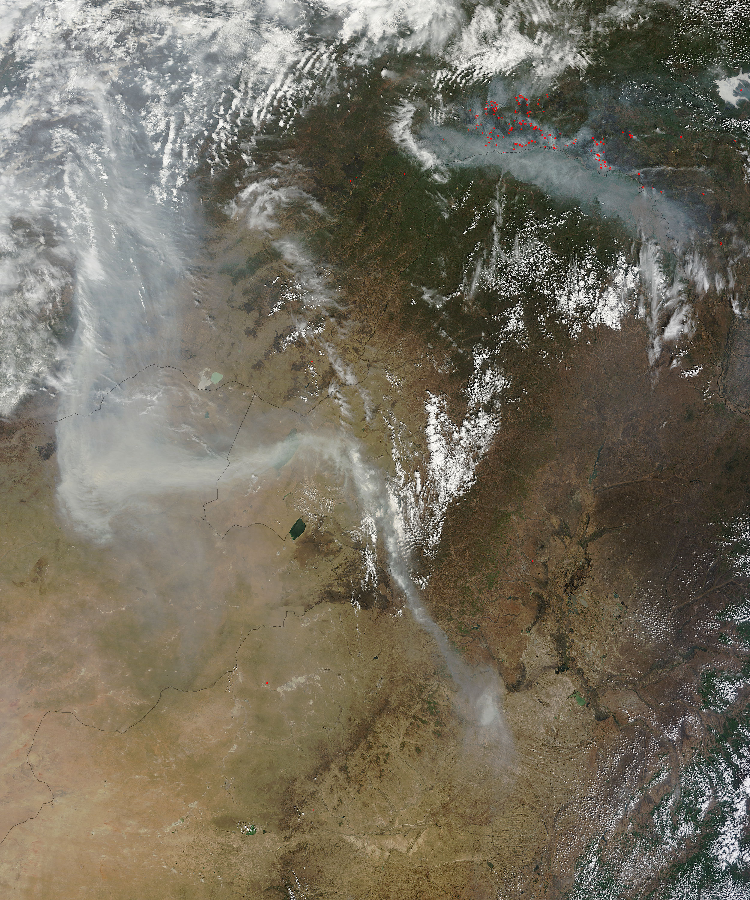 Smoke and fires in eastern Asia - related image preview