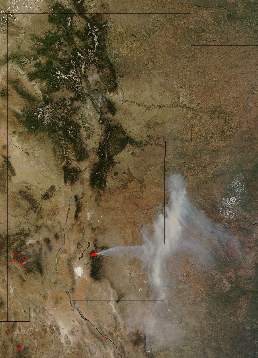 Fires and smoke in western United States (morning overpass) - related image preview