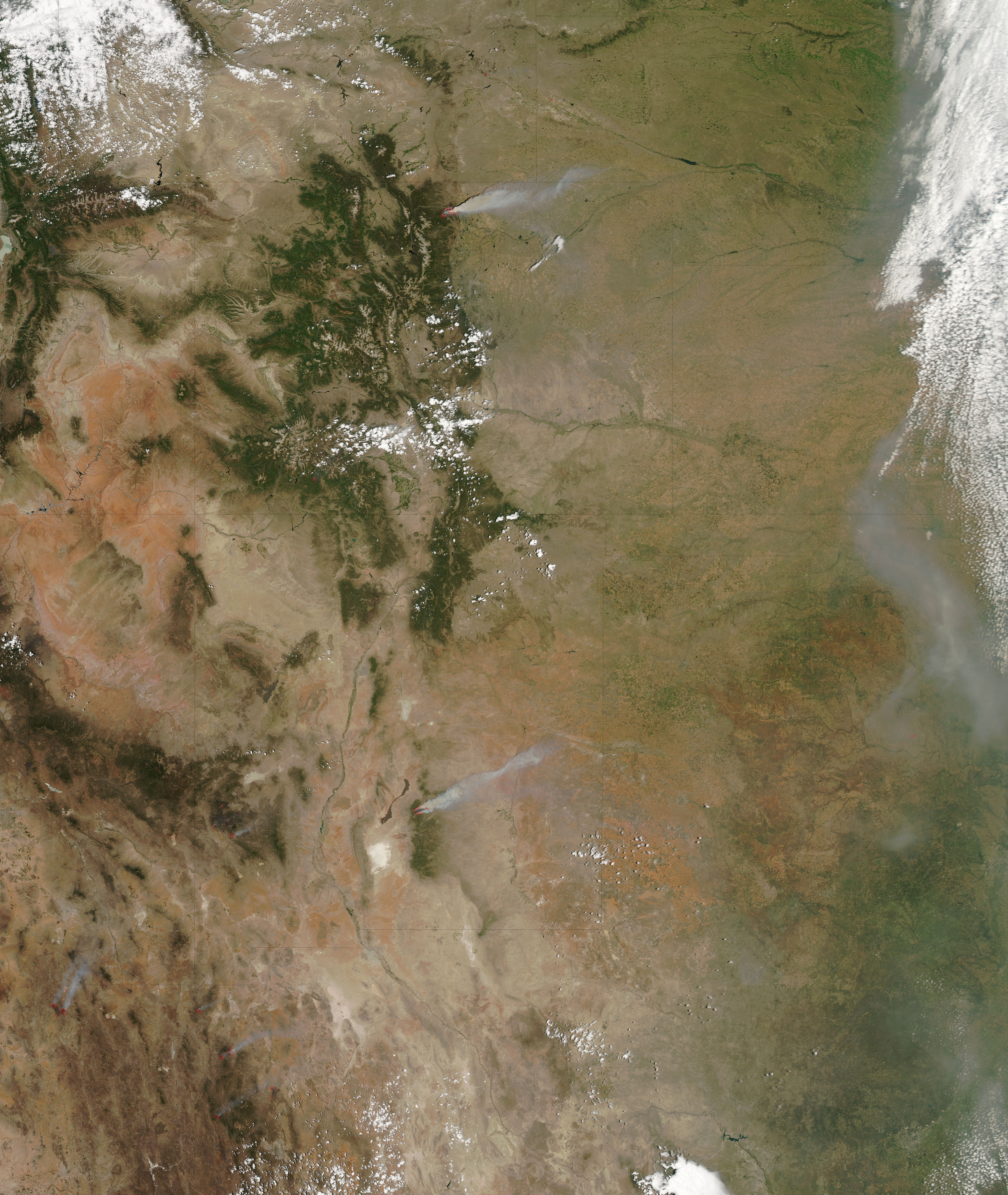 Fires and smoke in western United States and Mexico - related image preview