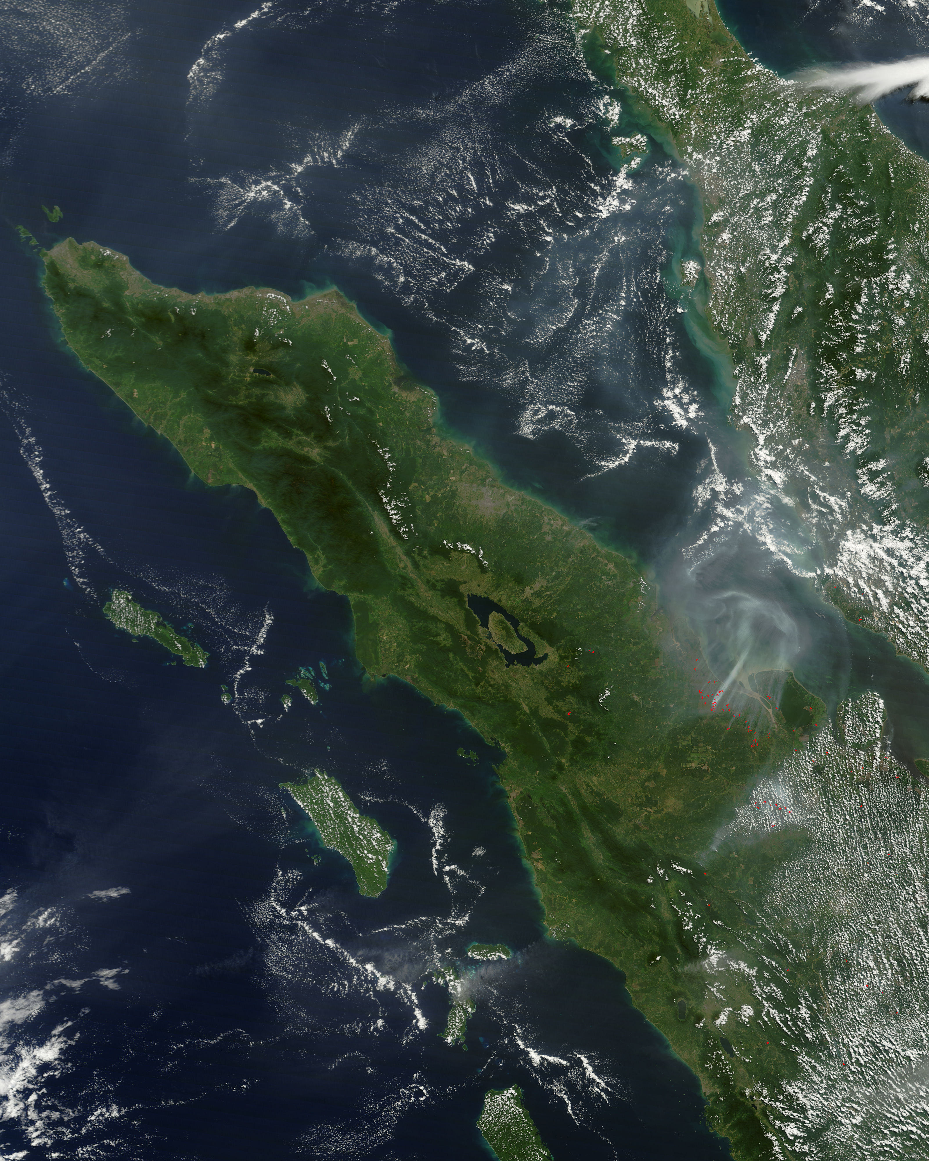 Fires in northern Sumatra, Indonesia (morning overpass) - related image preview