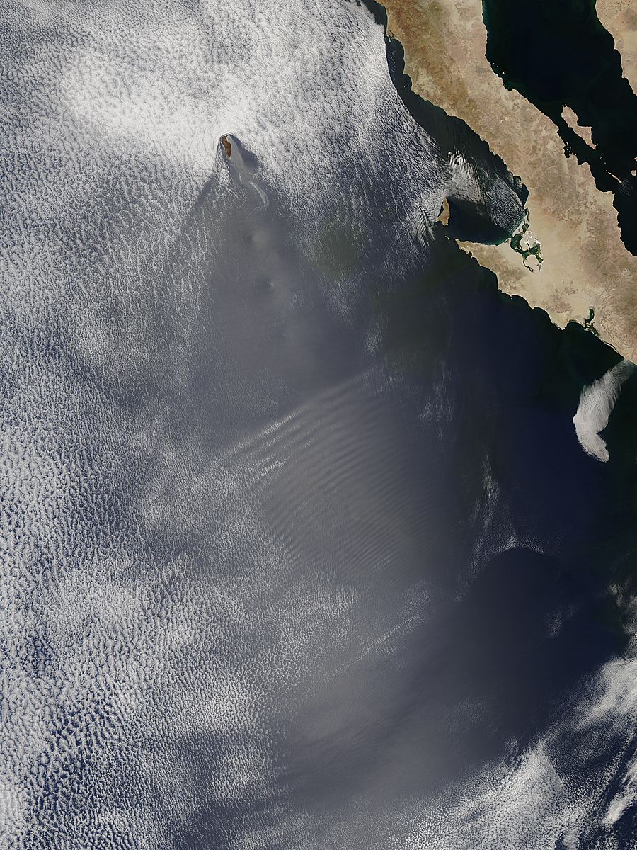 Cloud vortices and atmospheric gravity waves off Guadalupe Island, Mexico - related image preview