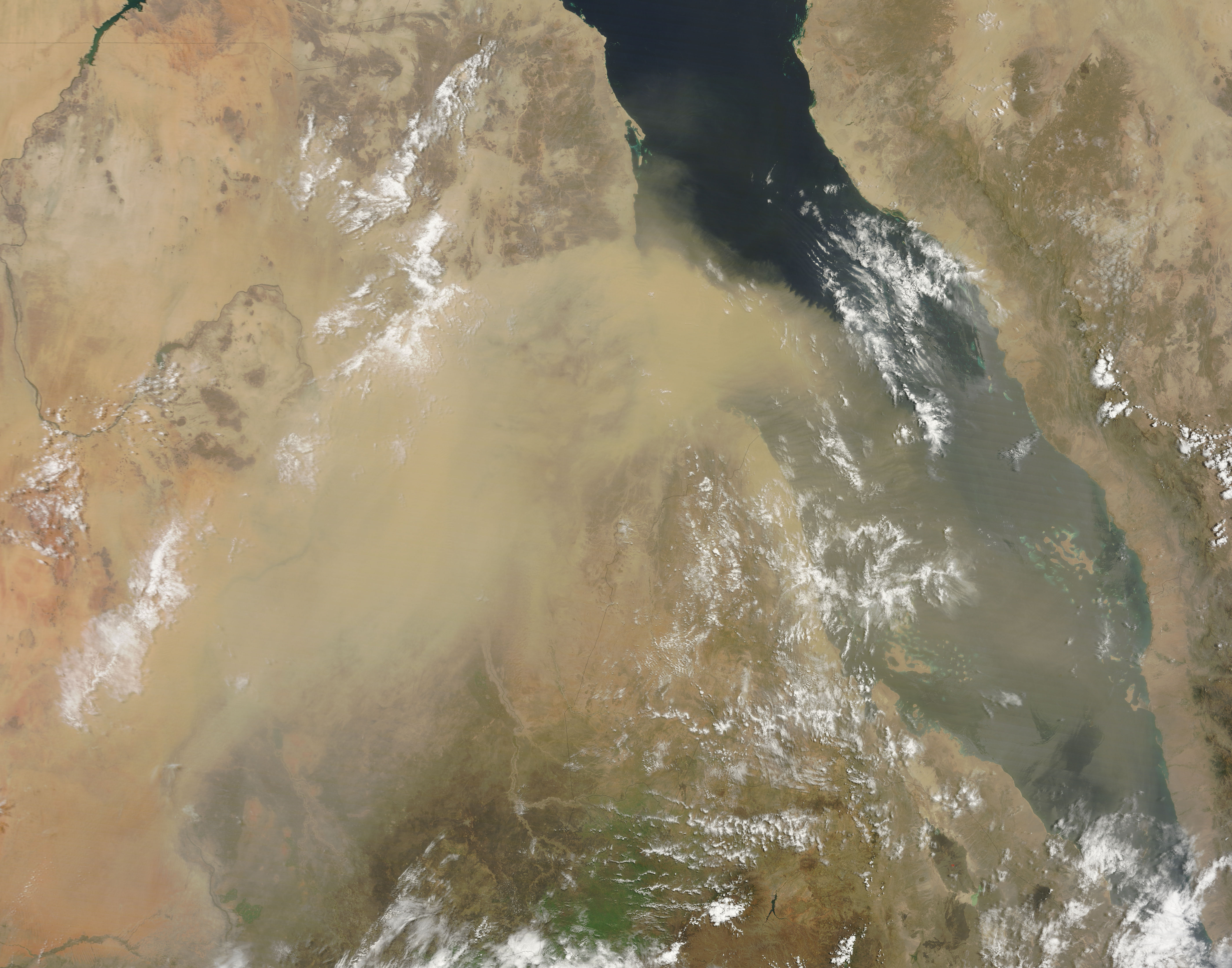 Dust storm over the Red Sea (morning overpass) - related image preview