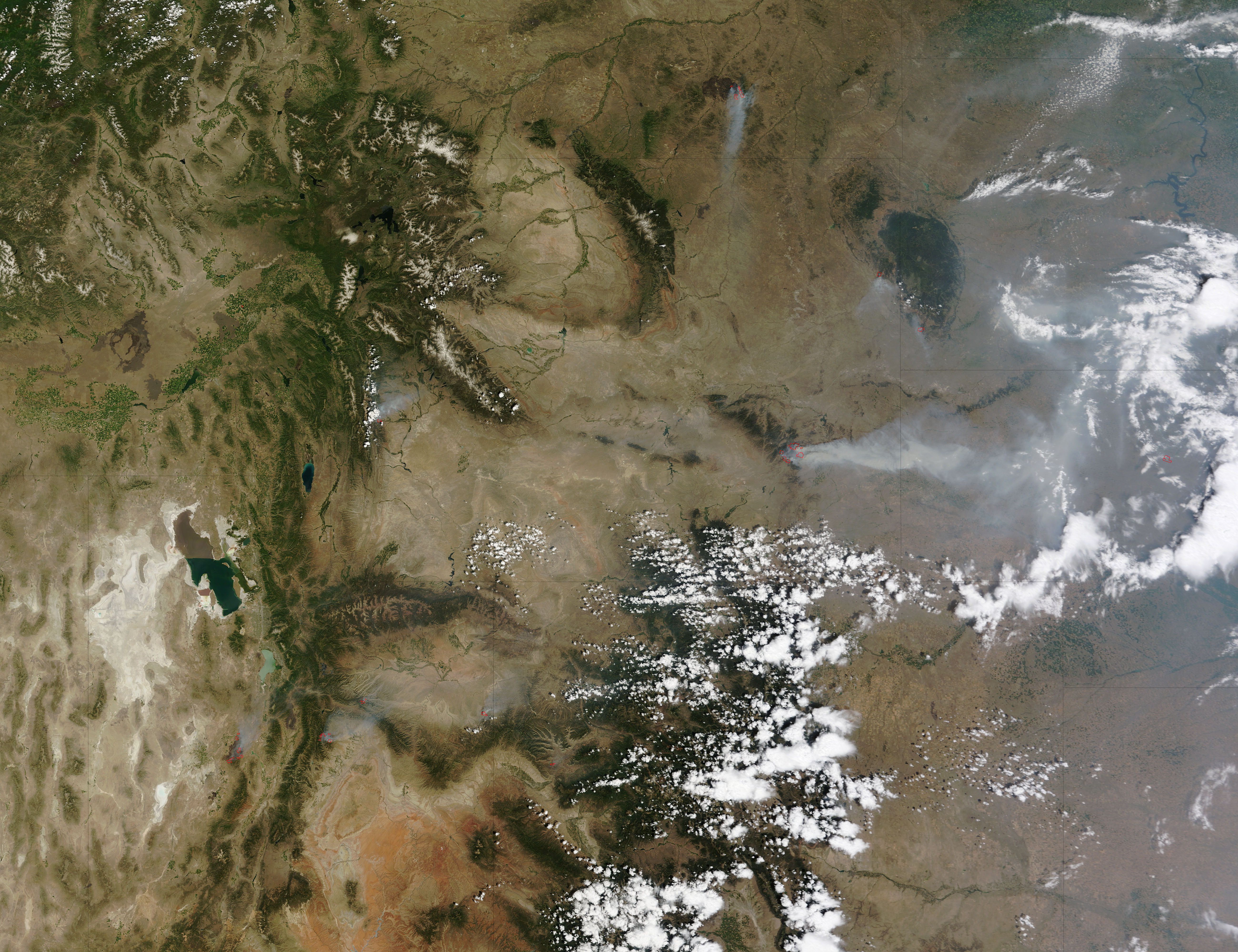 Fires across western United States (morning overpass) - related image preview