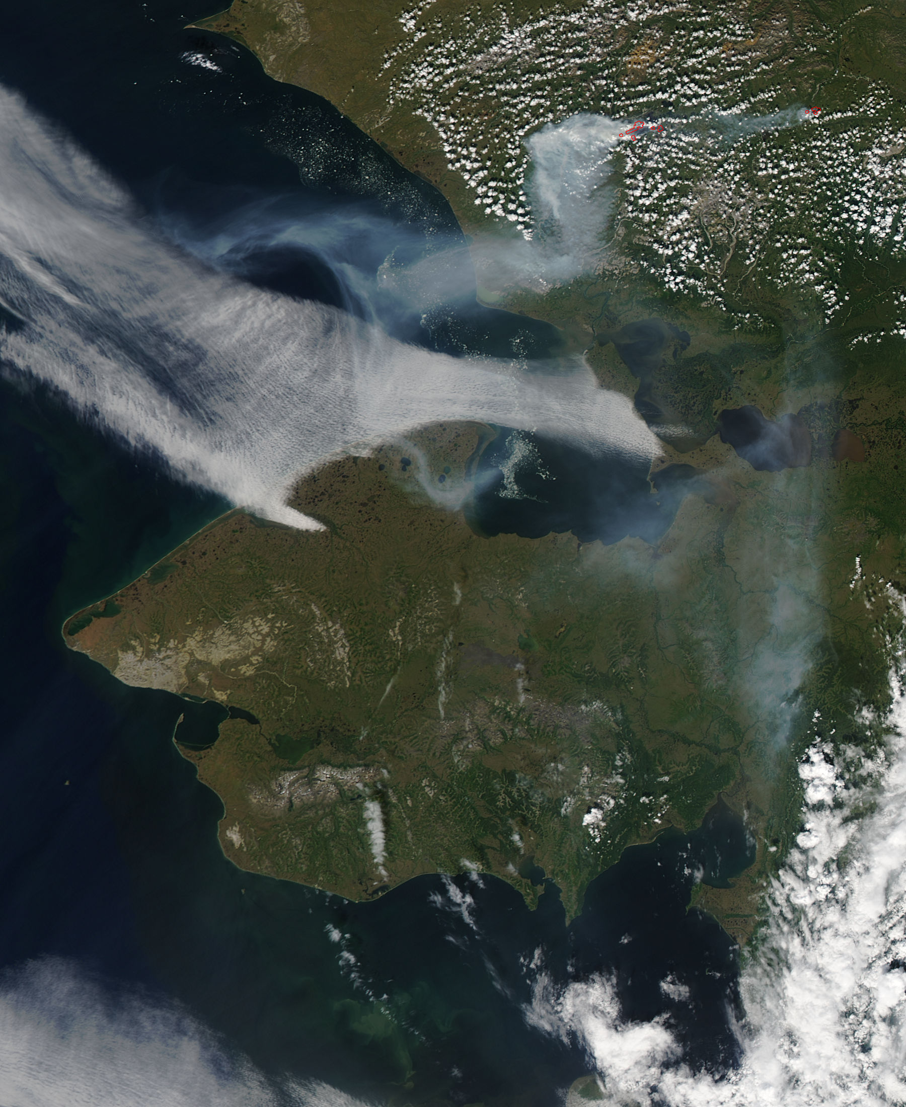 Fires and smoke in northwest Alaska - related image preview