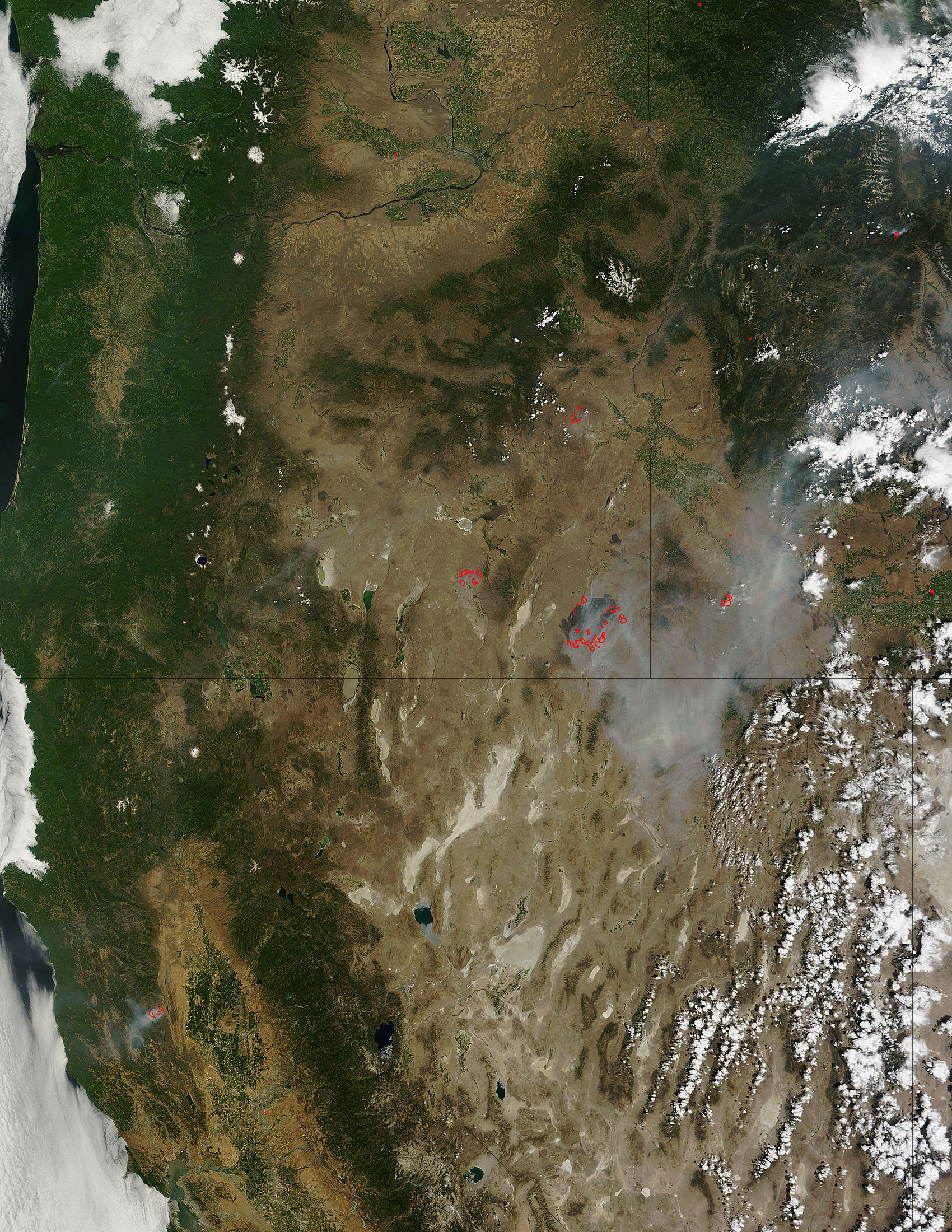 Fires in the western United States (morning overpass) - related image preview