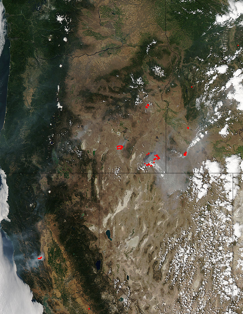 Fires in the western United States (afternoon overpass) - related image preview