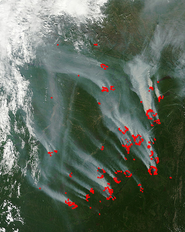 Fires and smoke in eastern Russia (morning overpass) - related image preview