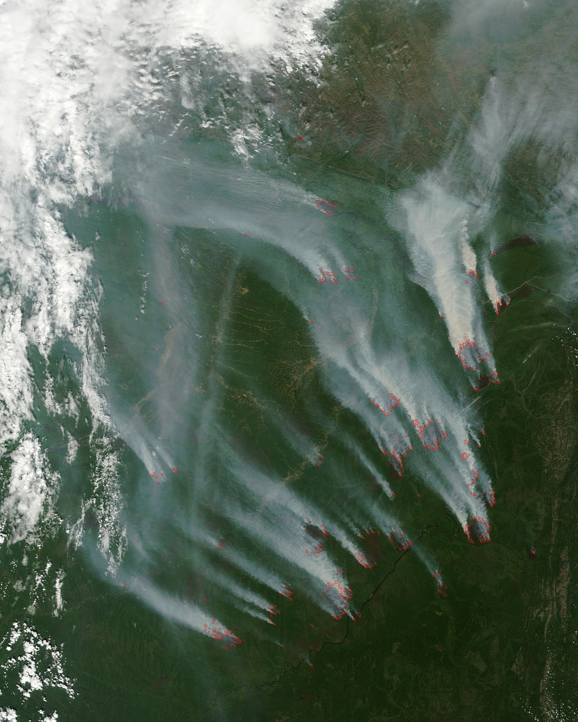 Fires and smoke in eastern Russia (morning overpass) - related image preview