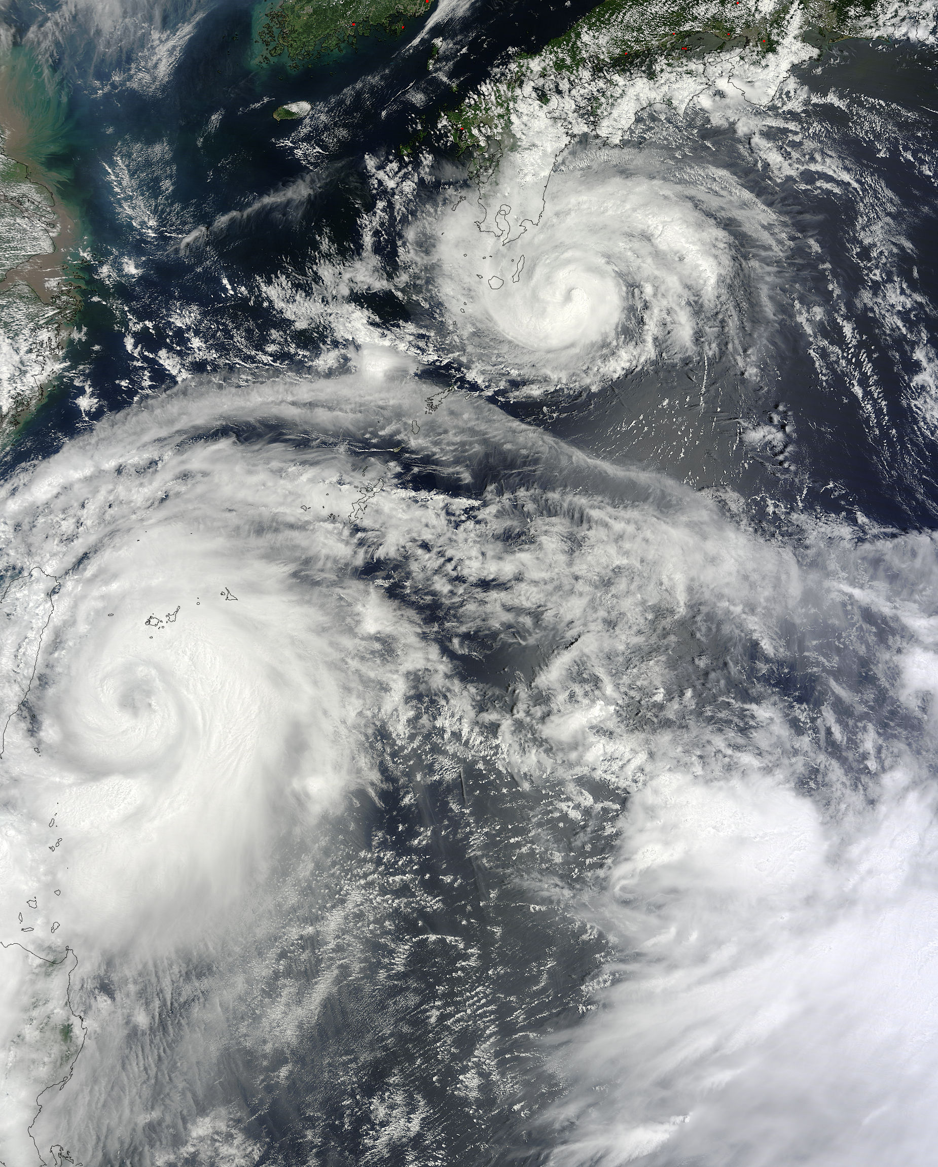 Typhoons Saola (10W) and Damrey (11W) approaching Asia - related image preview