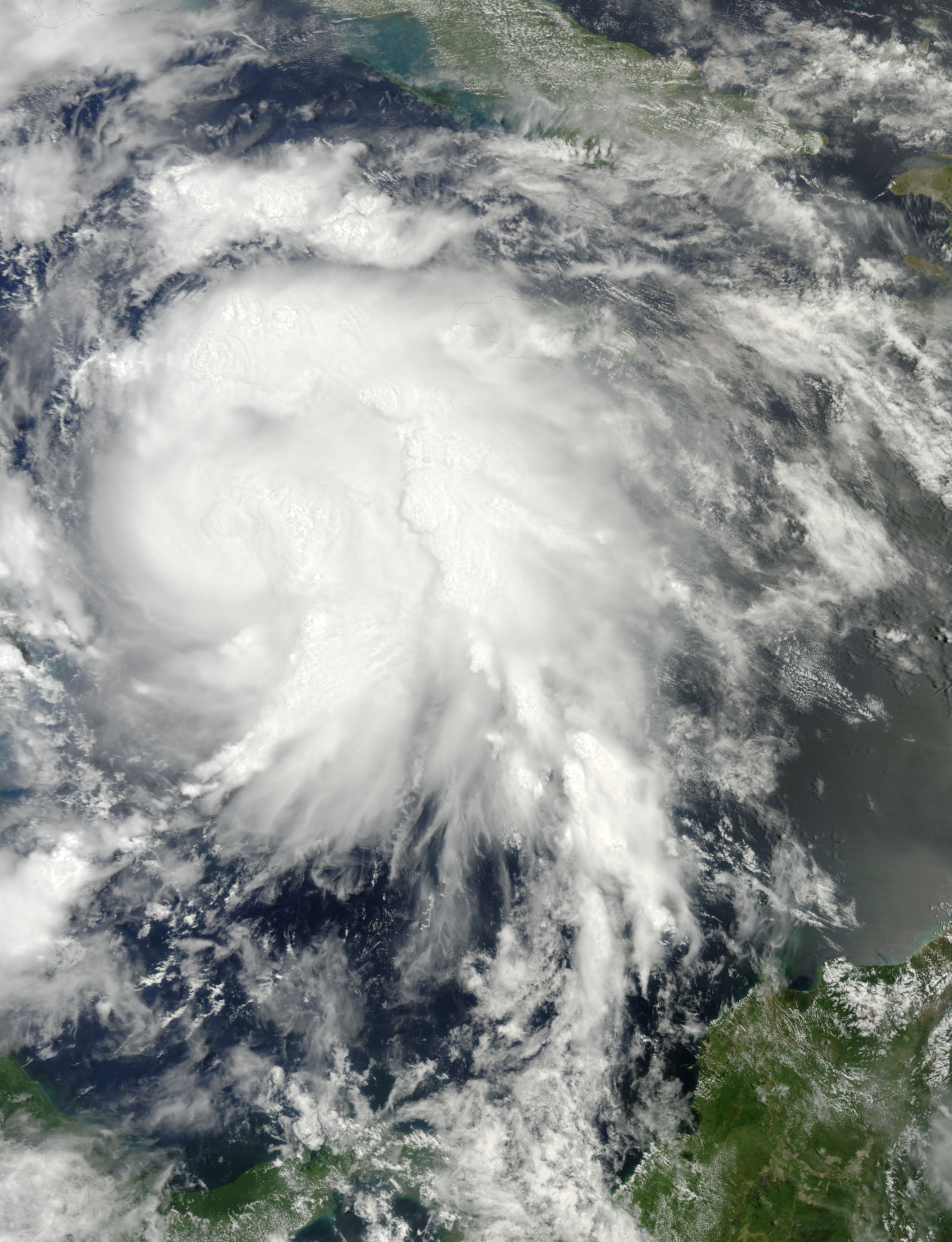 Tropical Storm Ernesto (05L) approaching Central America (morning overpass) - related image preview