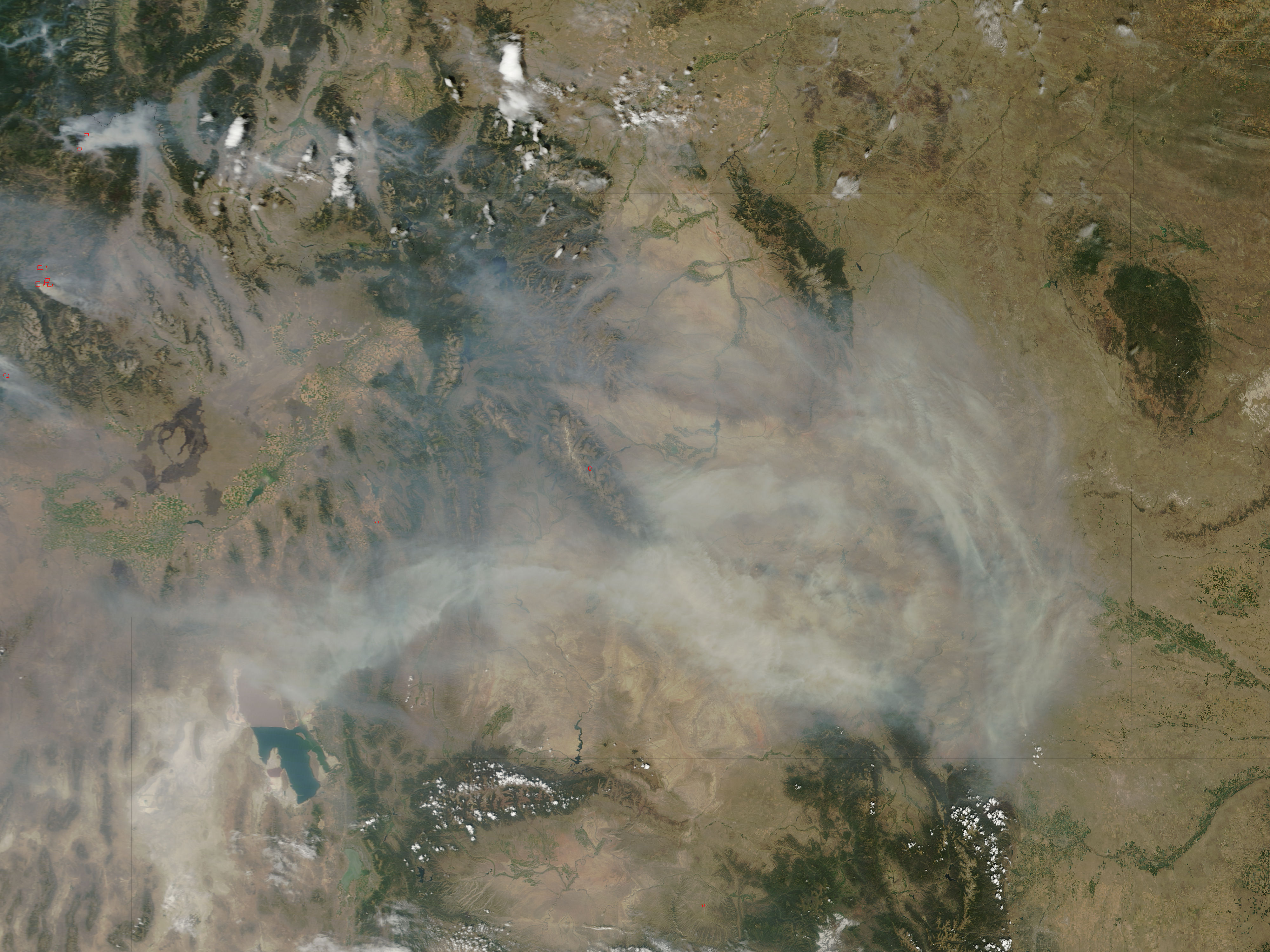 Smoke from western fires over Colorado and Utah - related image preview