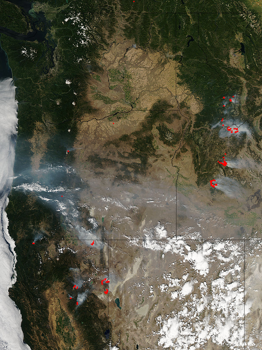 Fires and smoke in western United States - related image preview