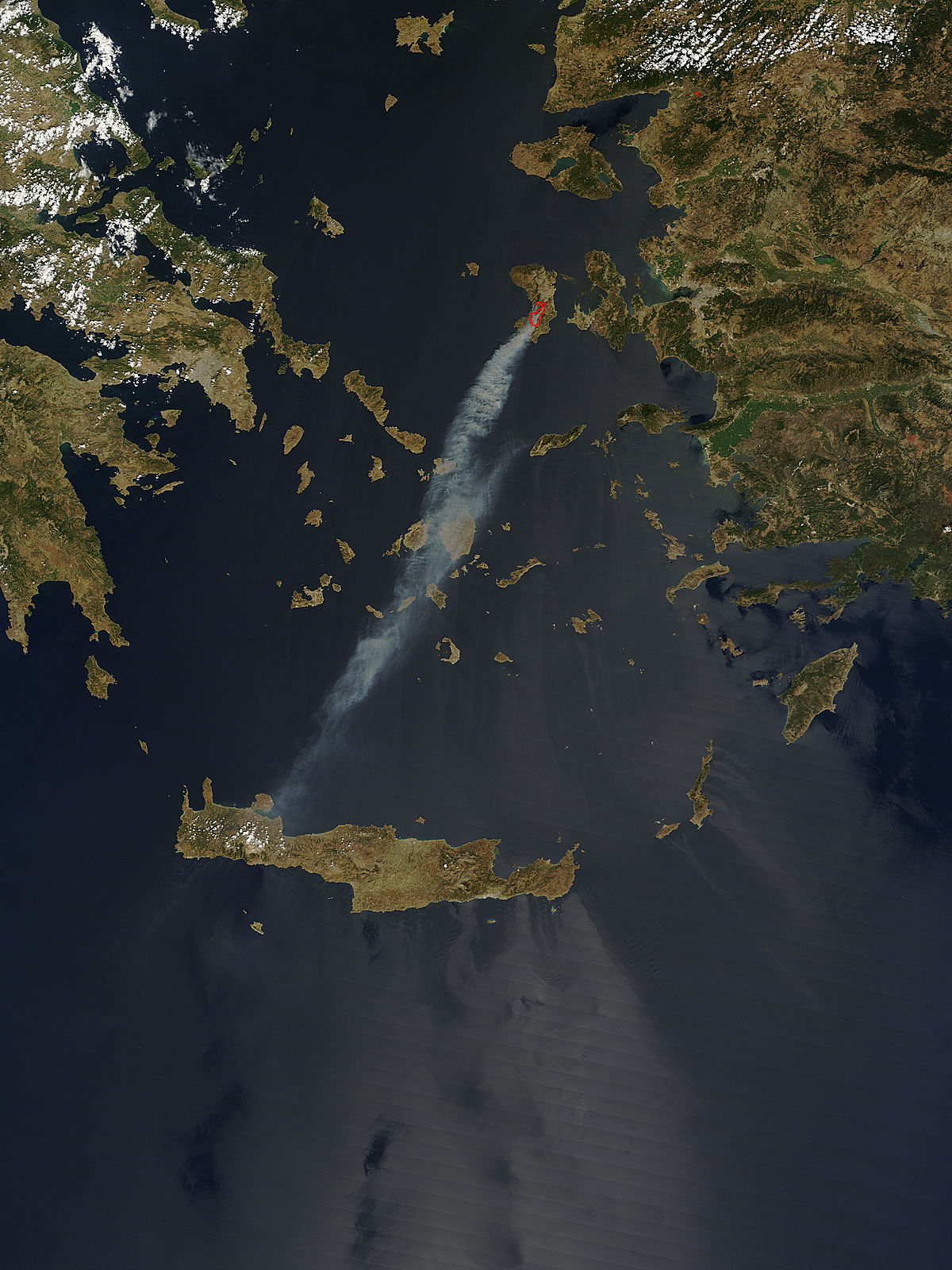 Fires on the Greek Island of Chios (morning overpass) - related image preview