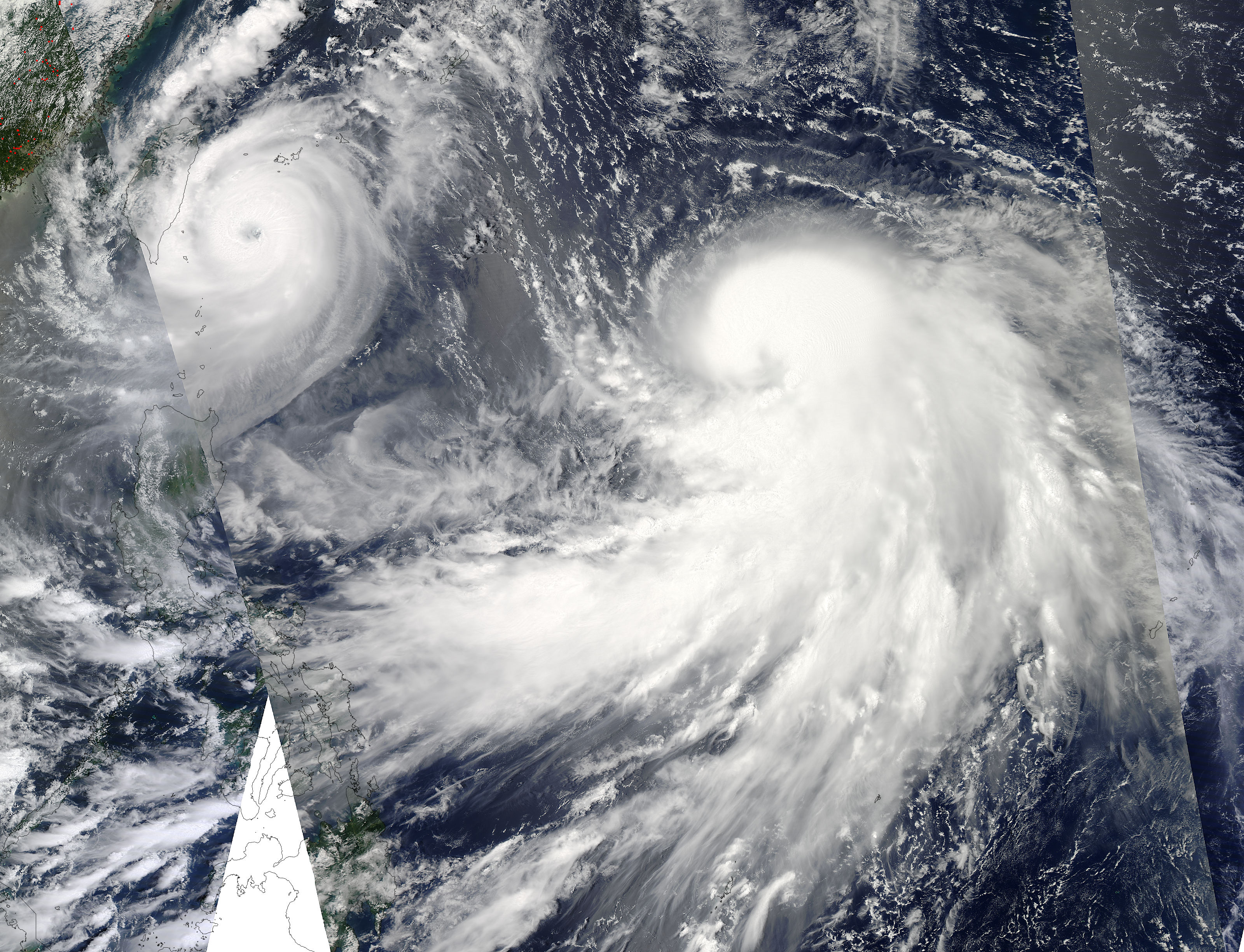 Typhoons Tembin (15W) and Bolaven (16W) in the Philippine Sea - related image preview