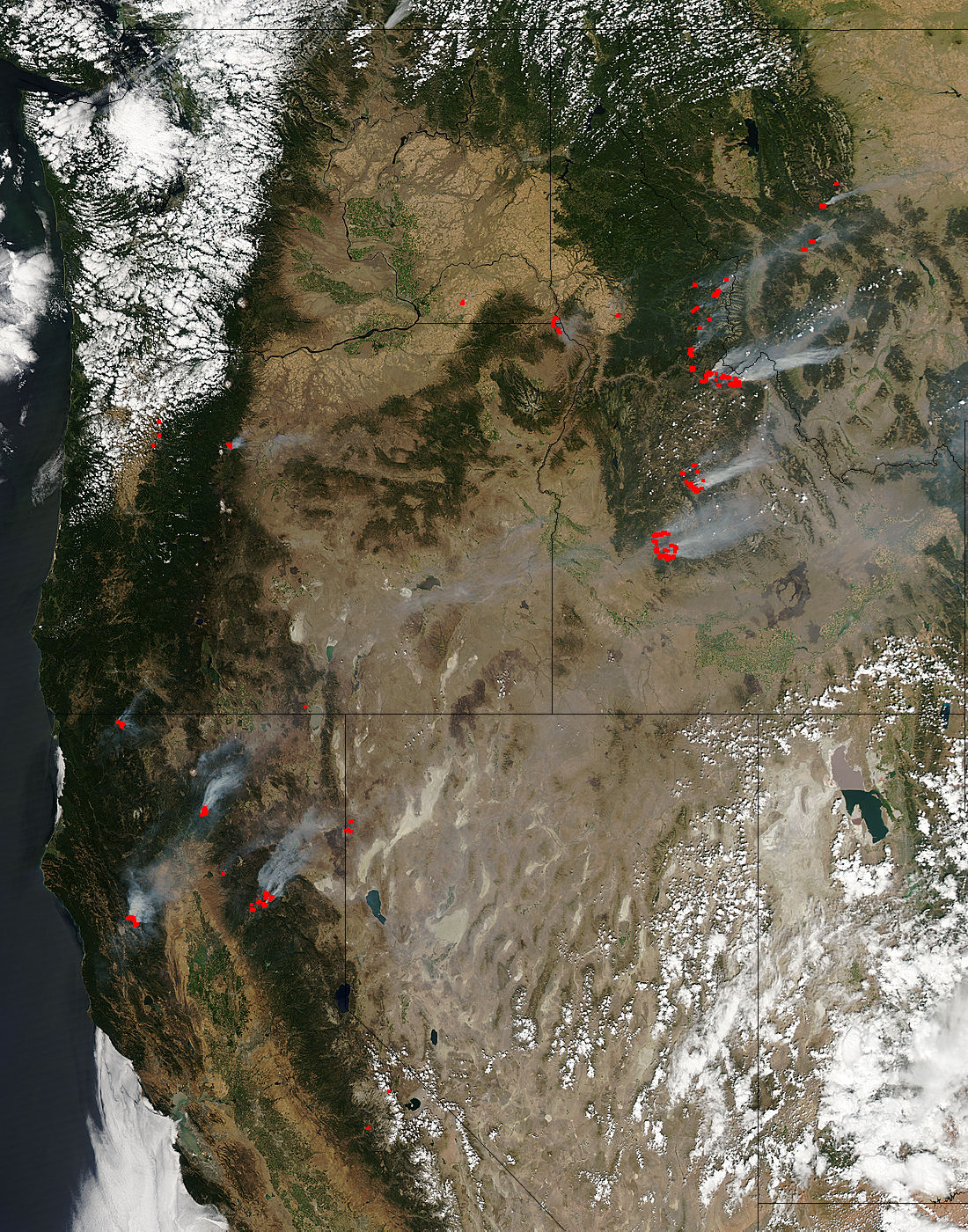 Fires and smoke in western United States - related image preview