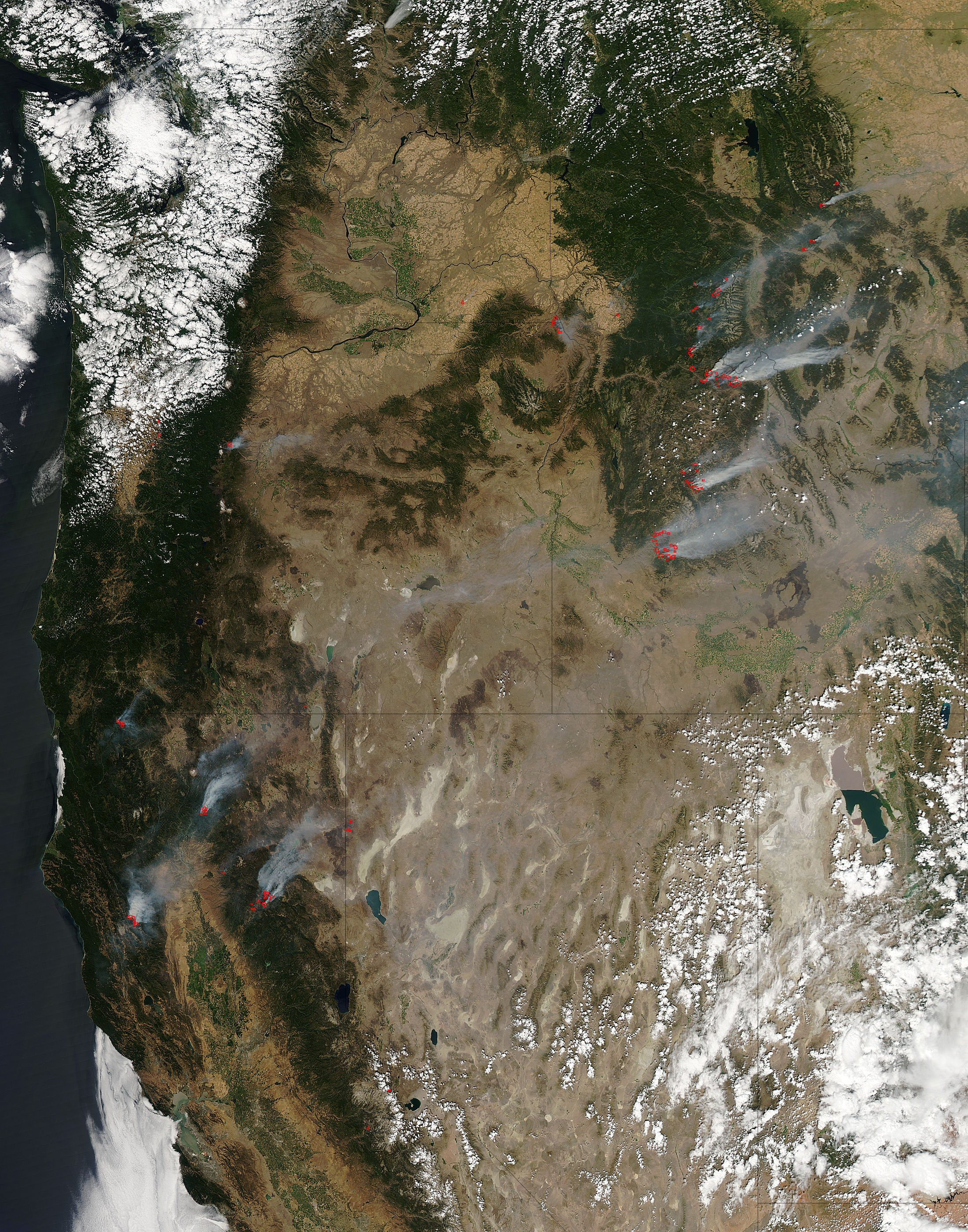 Fires and smoke in western United States - related image preview