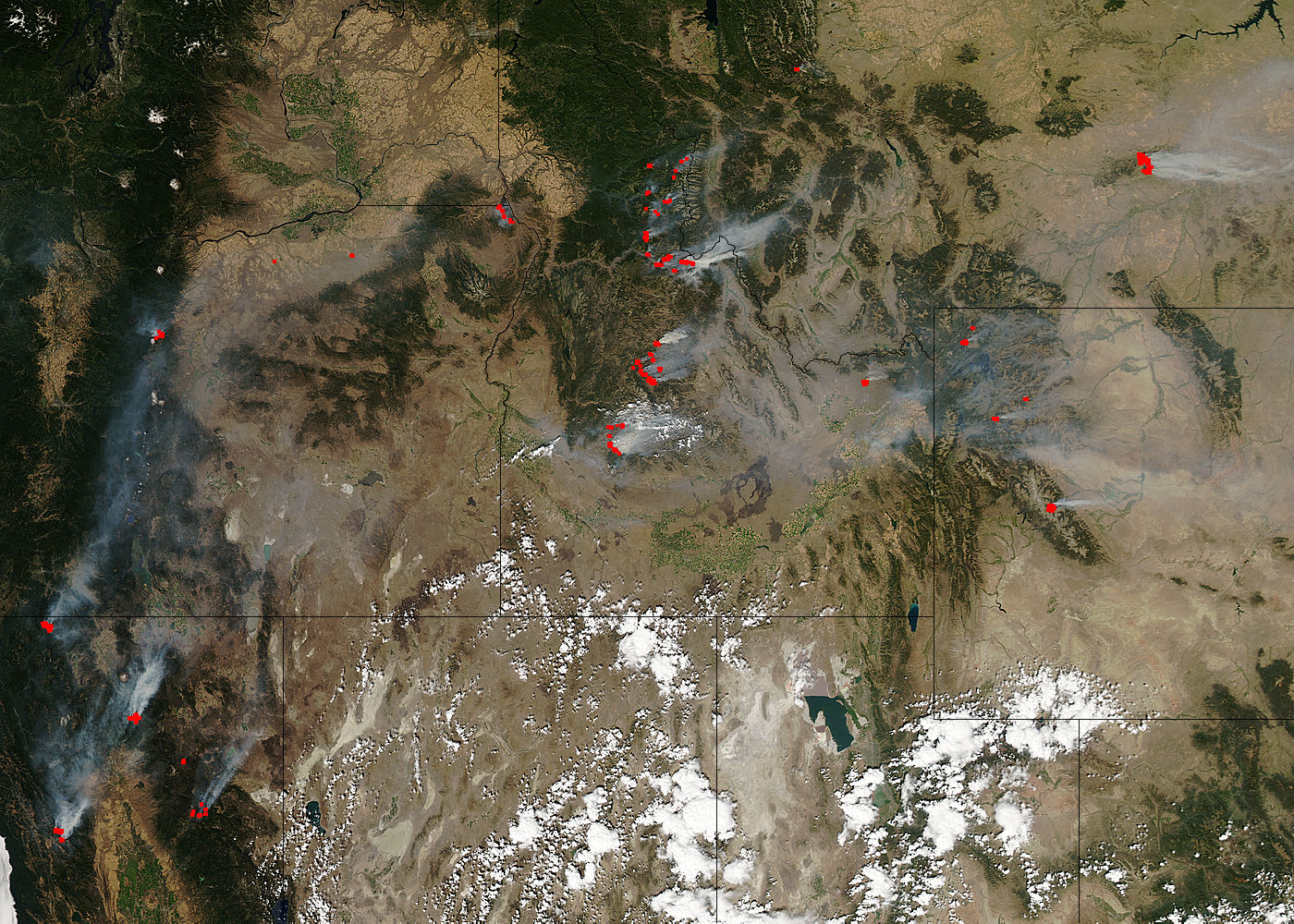 Fires and smoke in western United States - related image preview