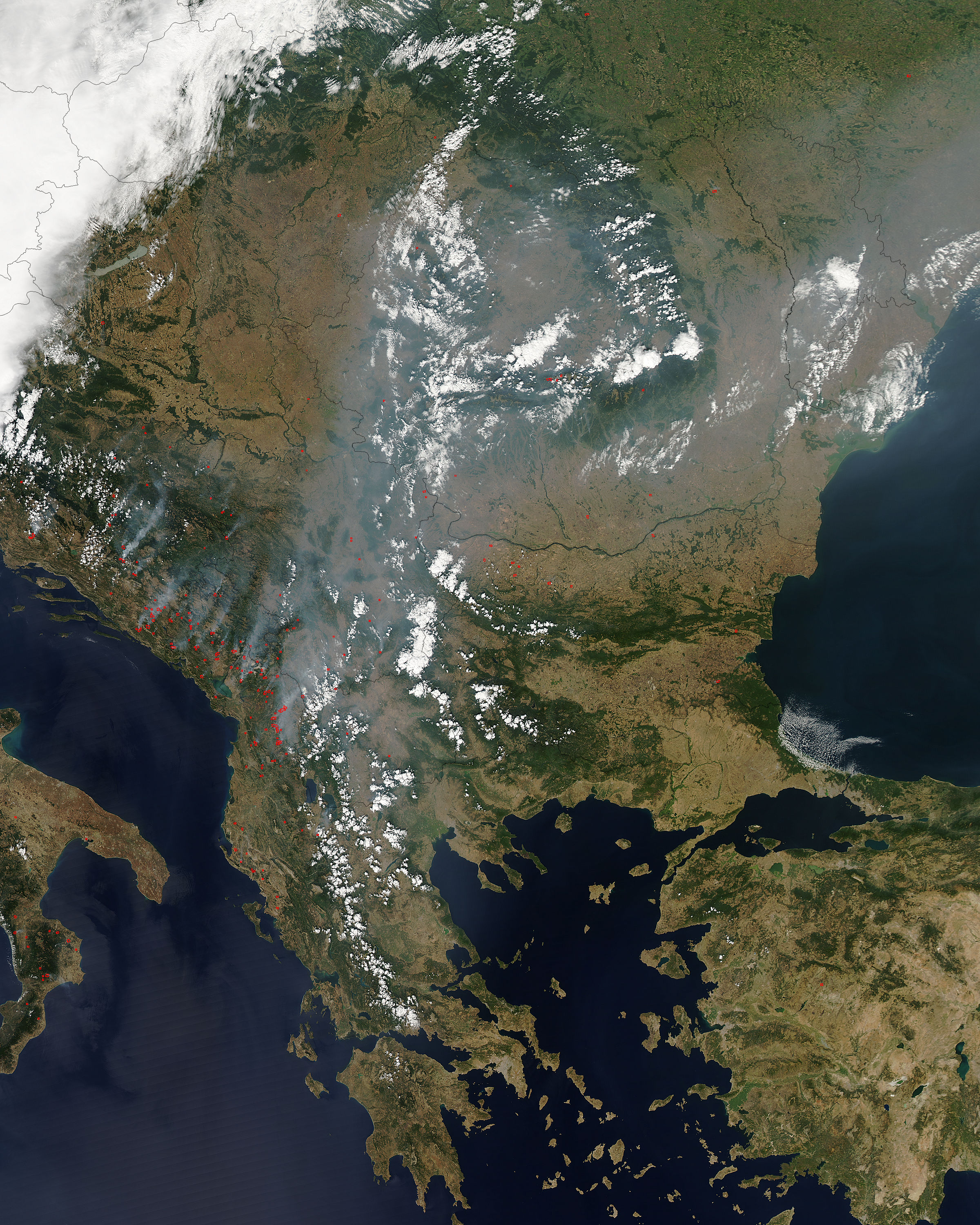 Fires and smoke across southeast Europe - related image preview