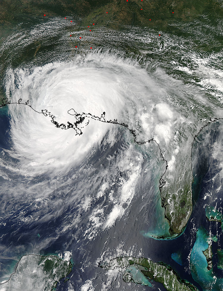 Hurricane Isaac (09L) over Louisiana (afternoon overpass) - related image preview