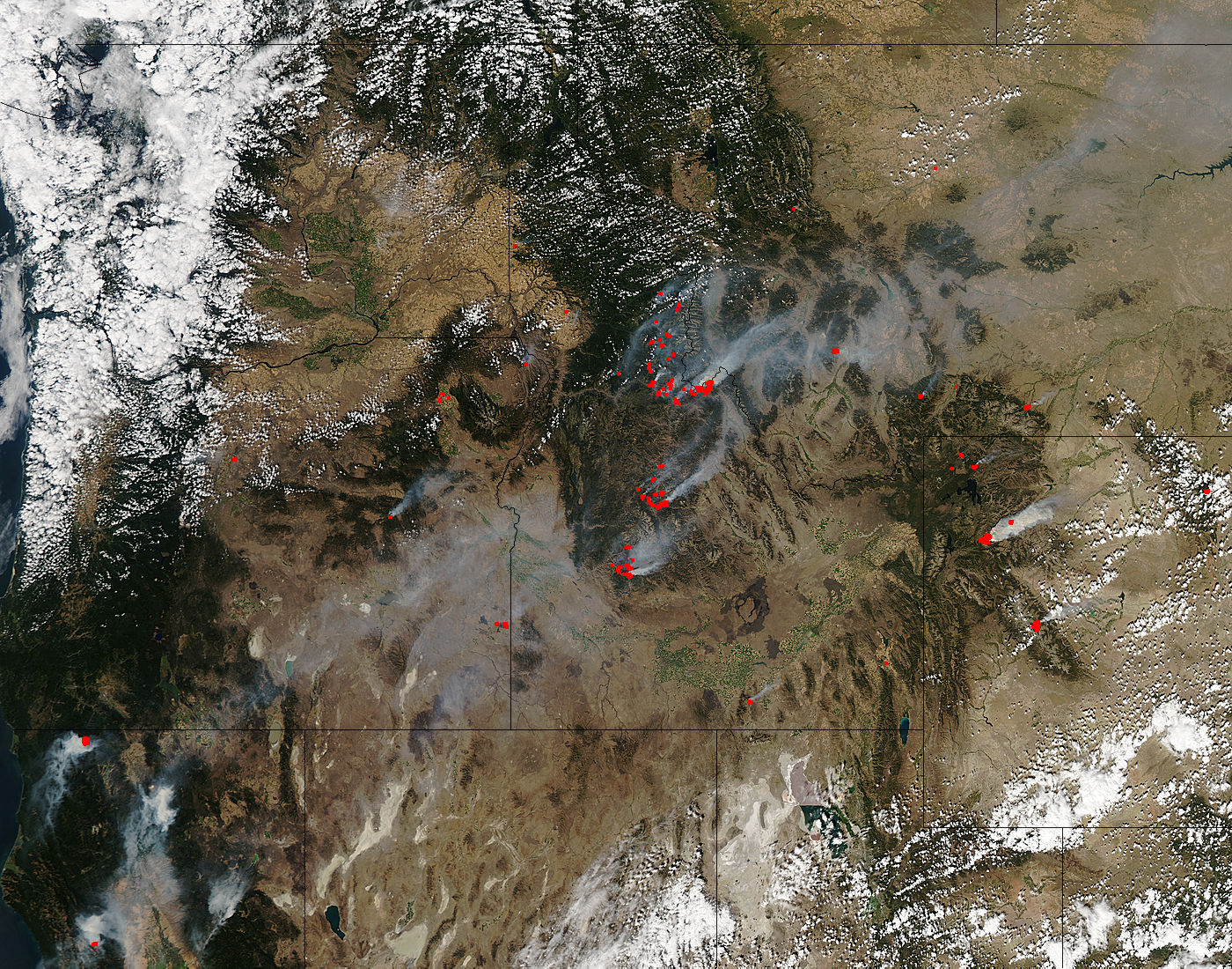 Fires and smoke in western United States - related image preview