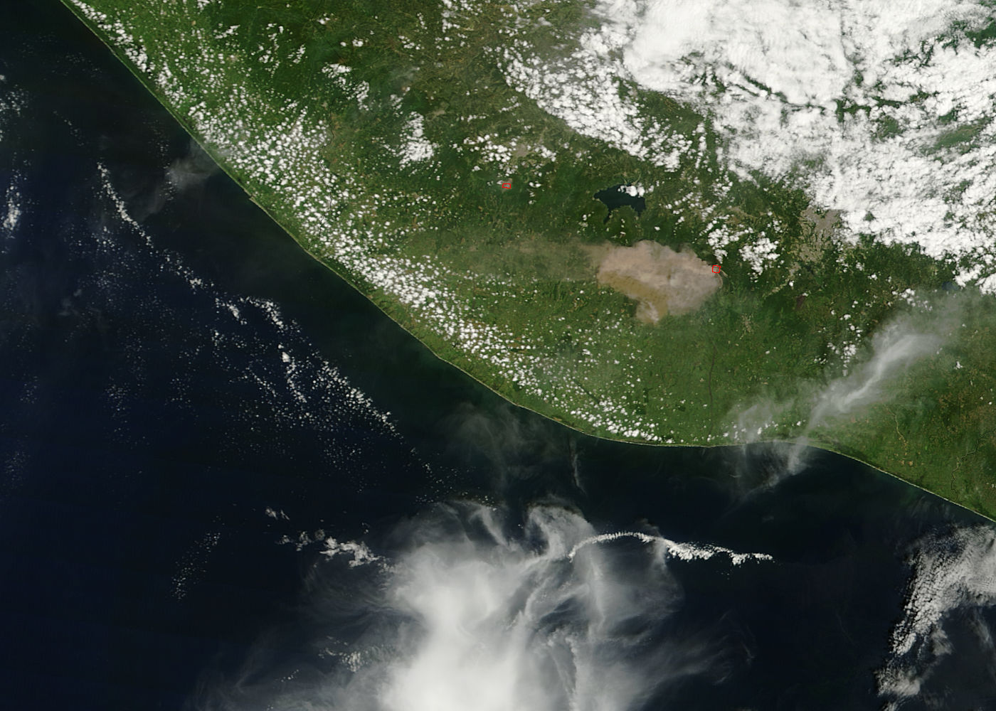 Eruption of Fuego Volcano, Guatemala (morning overpass) - related image preview