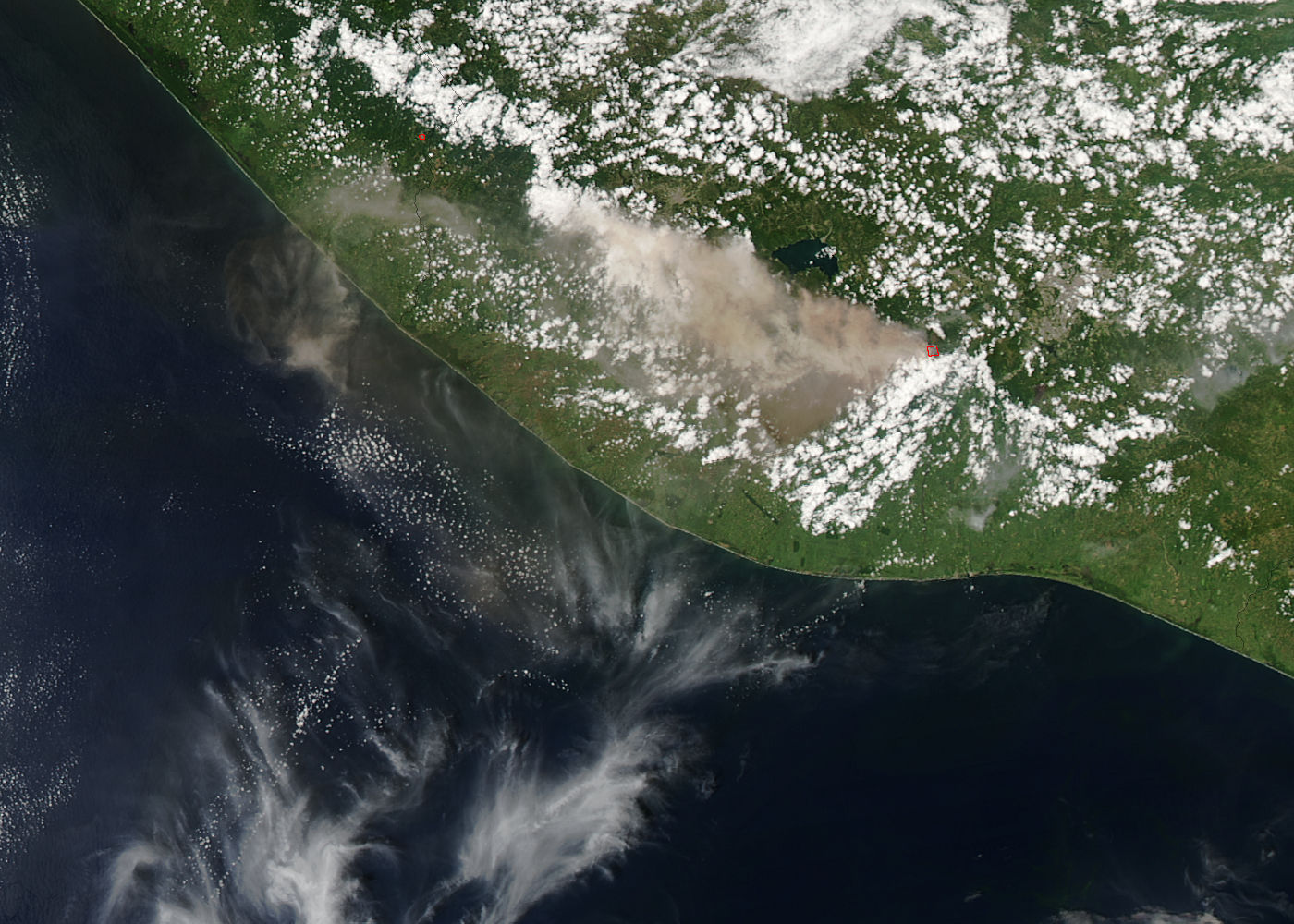 Eruption of Fuego Volcano, Guatemala (afternoon overpass) - related image preview