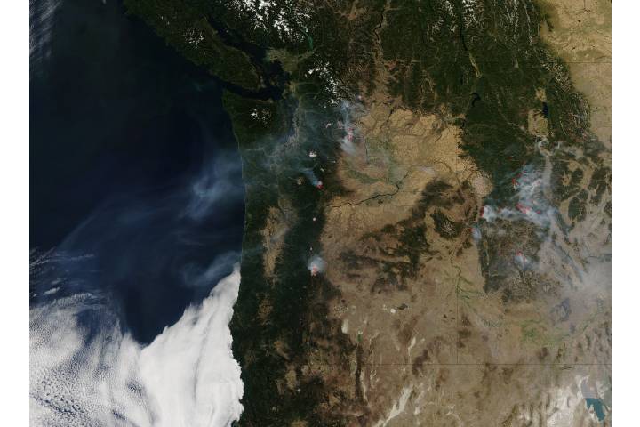 Fires and smoke in western United States