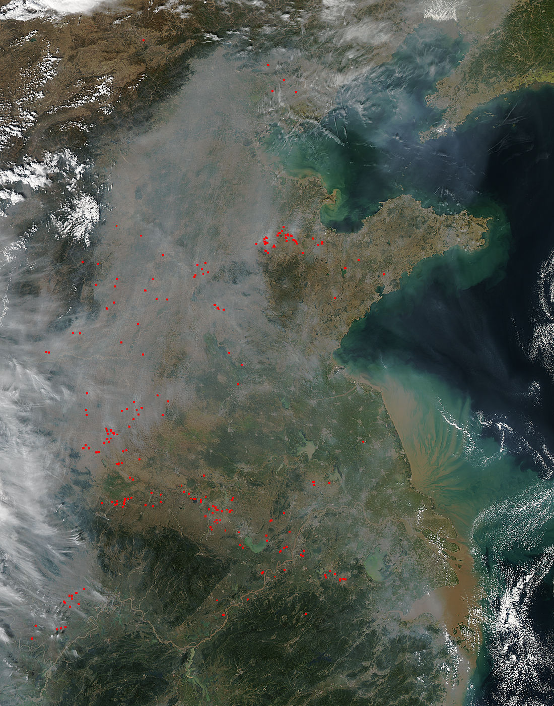 Smoke and fires in eastern China - related image preview