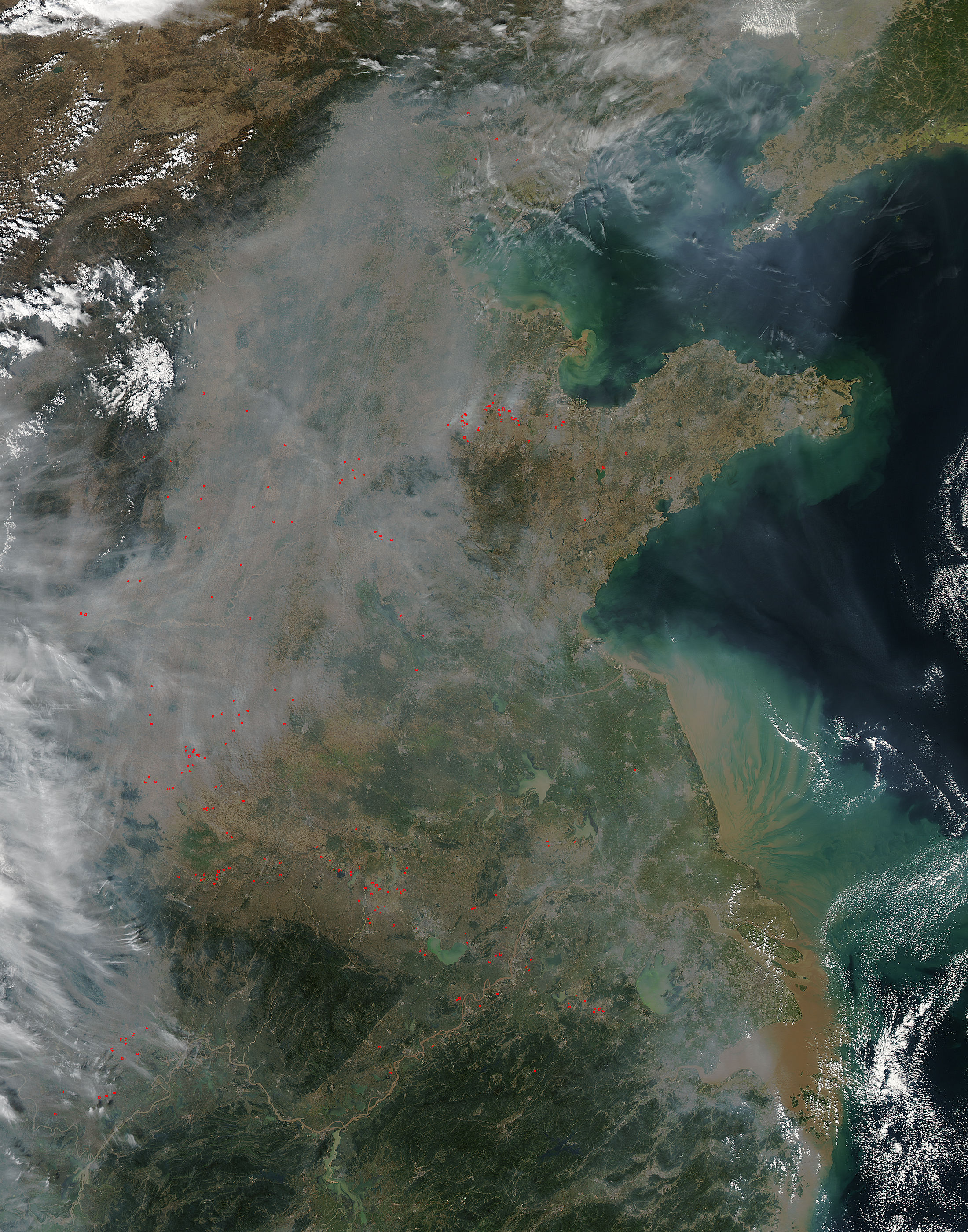 Smoke and fires in eastern China - related image preview