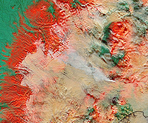 Plume from Kizimen, Kamchatka Peninsula, eastern Russia (false color) - related image preview